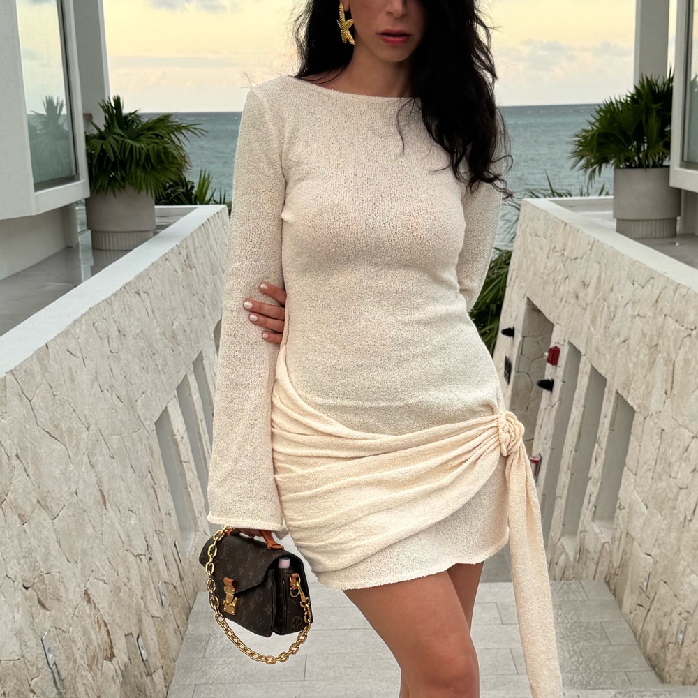 Meshki Liana long sleeve knit mini dress